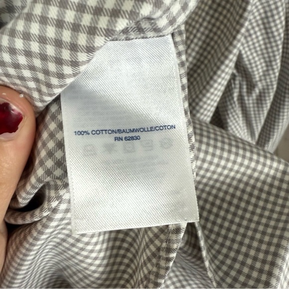 Lands’ End Gray and White Plaid No Iron Twill Traditional Fit Size Medium - Picture 6 of 6